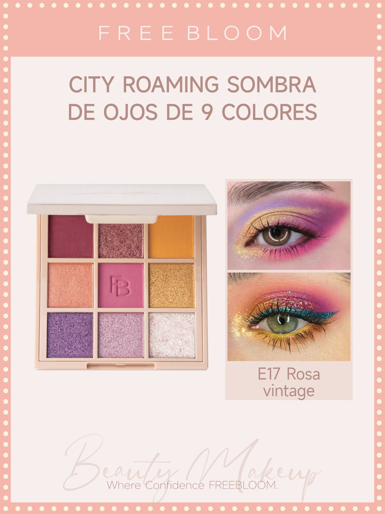 Sombra de ojos de 9 colores