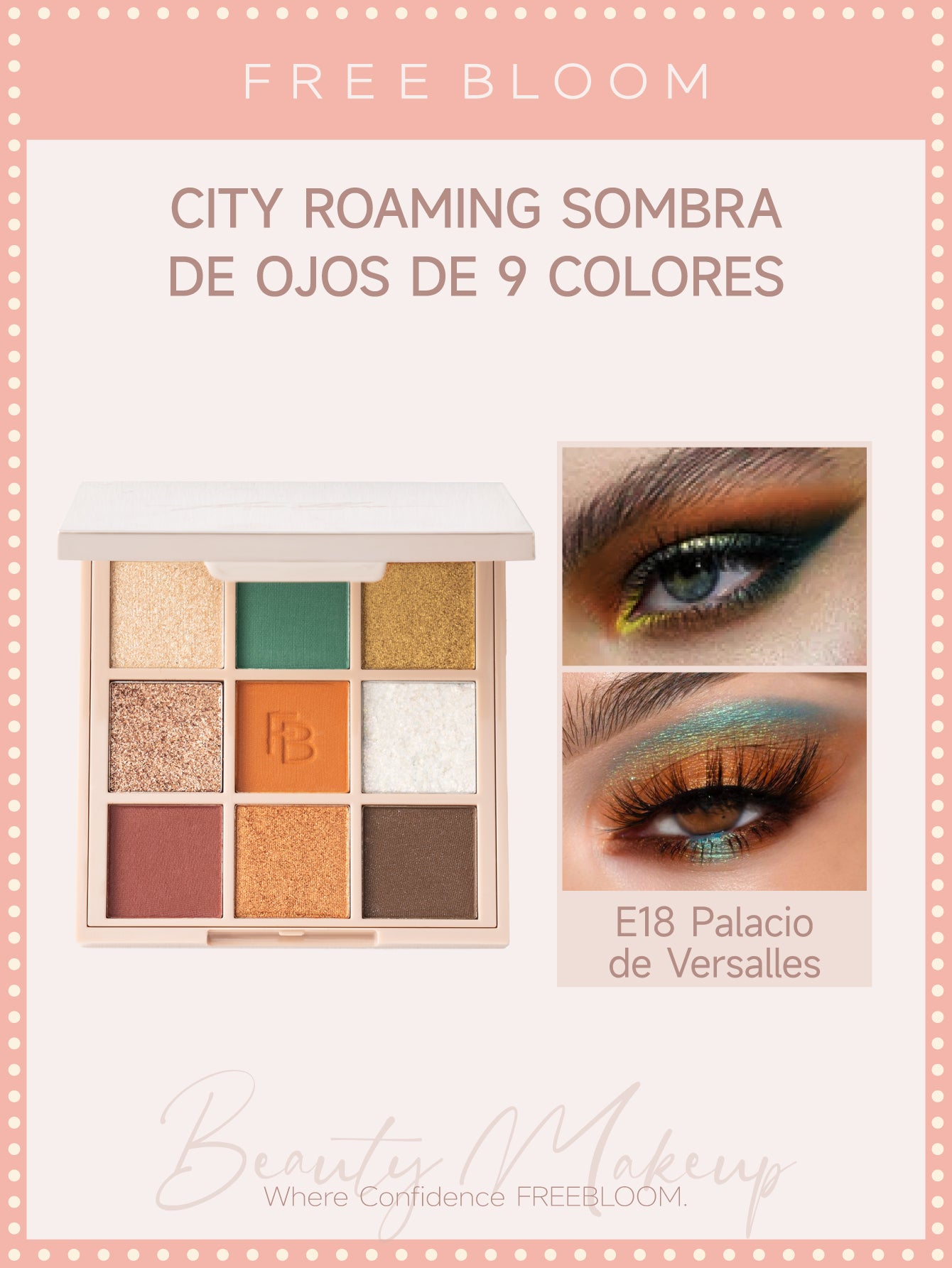 Sombra de ojos de 9 colores