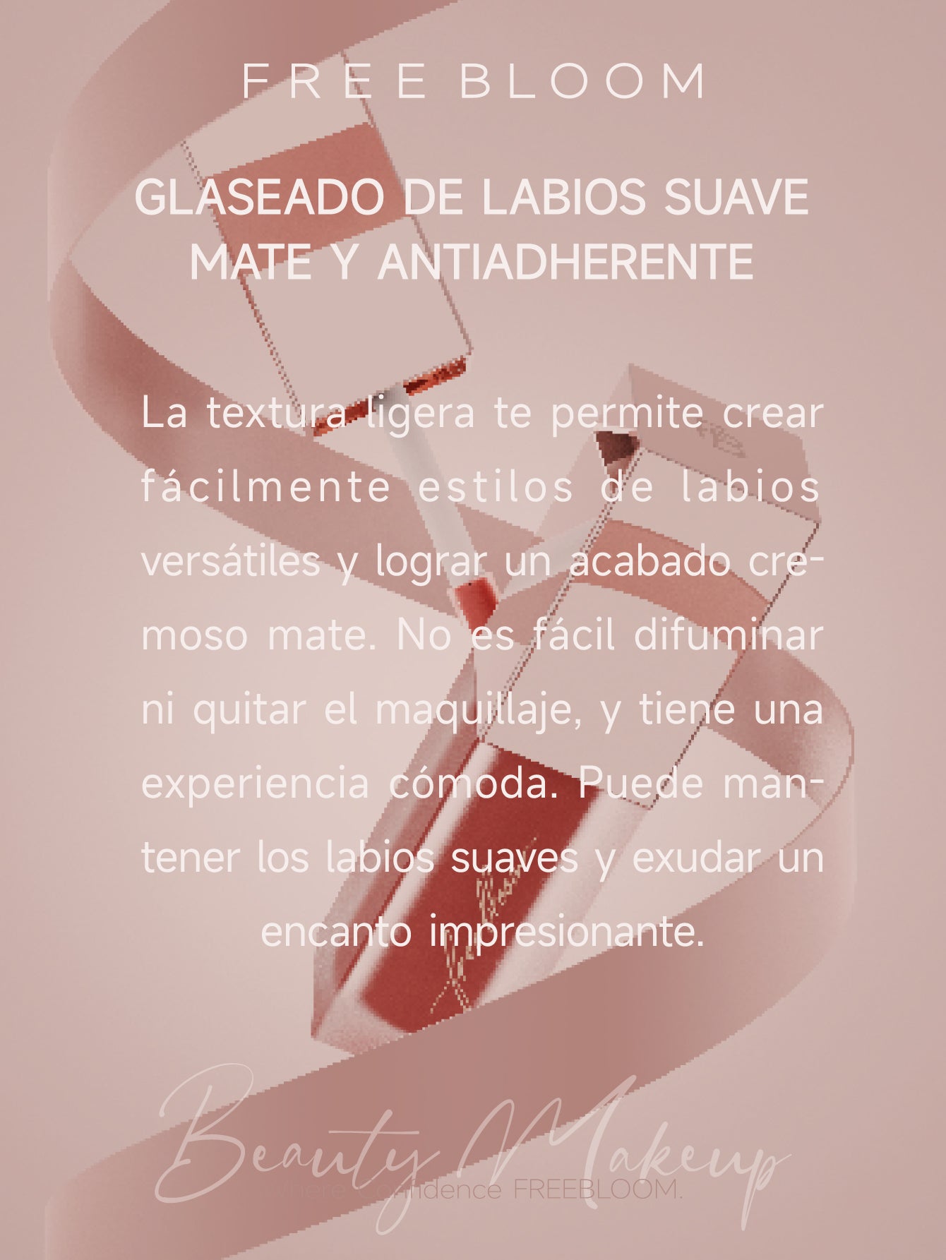 Free Bloom Glaseado de labios suave, mate y antiadherente