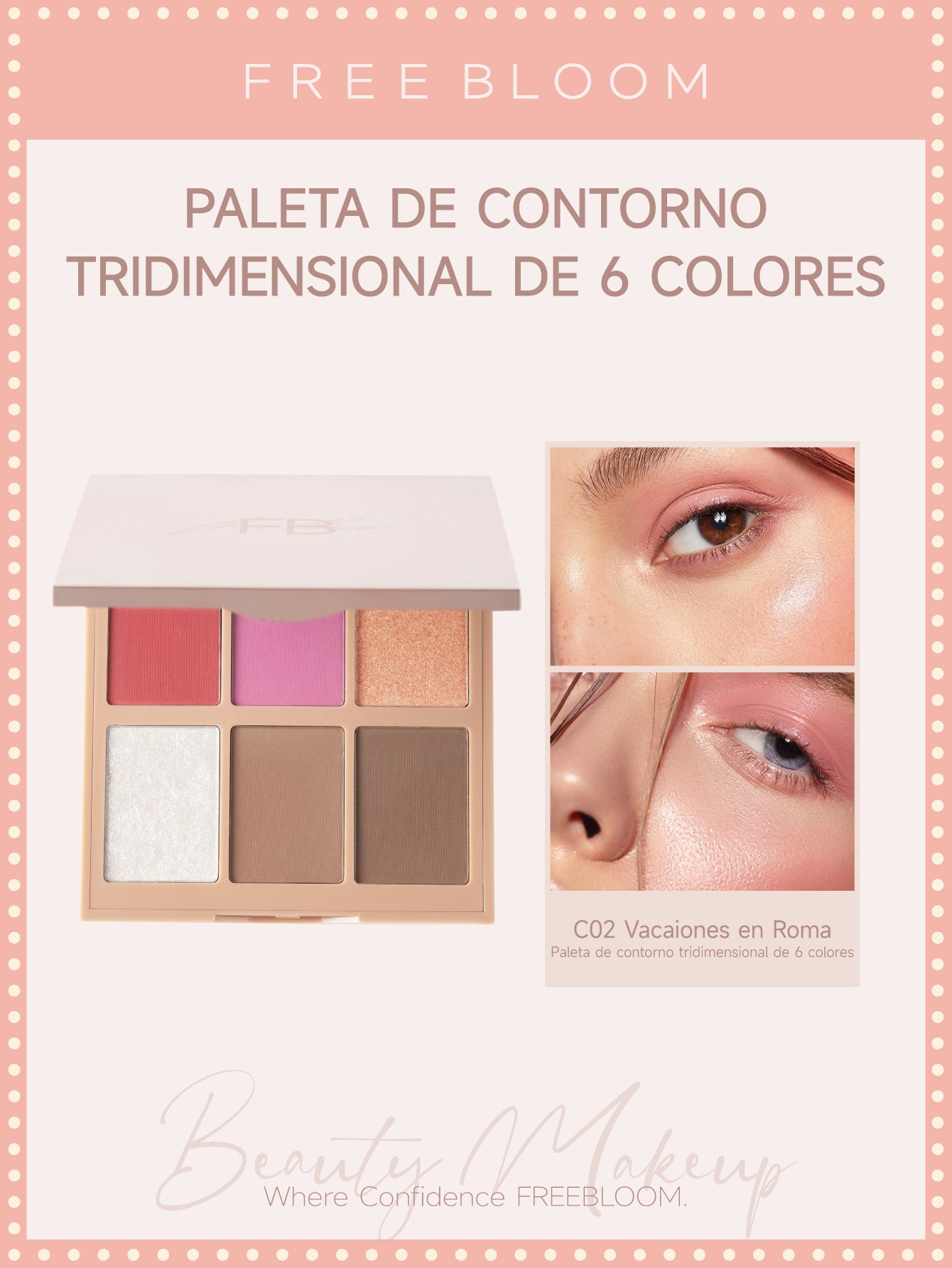 Free Bloom paleta de contorno tridimensional de 6 colores