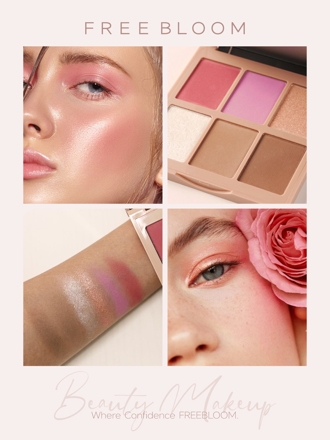 Free Bloom paleta de contorno tridimensional de 6 colores