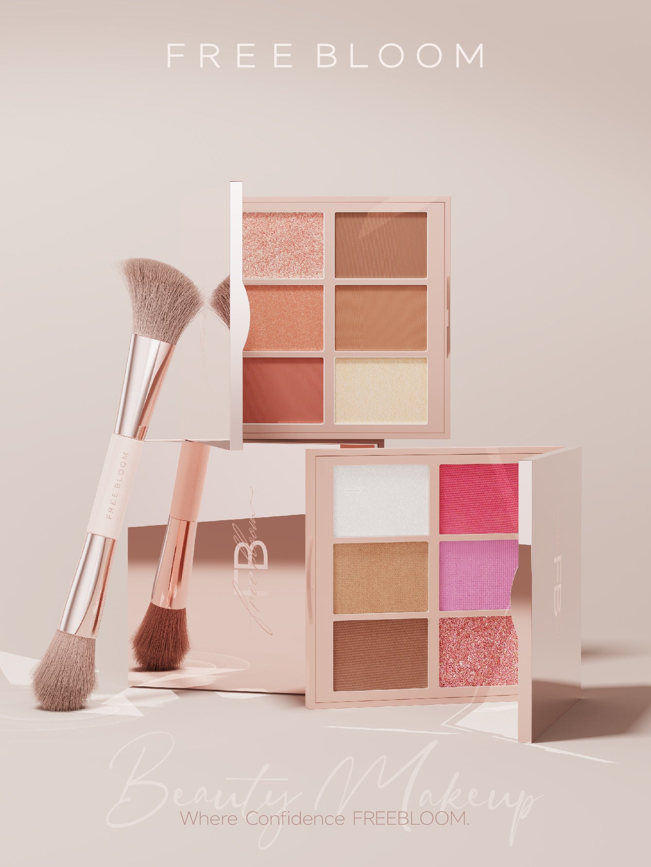 Free Bloom paleta de contorno tridimensional de 6 colores