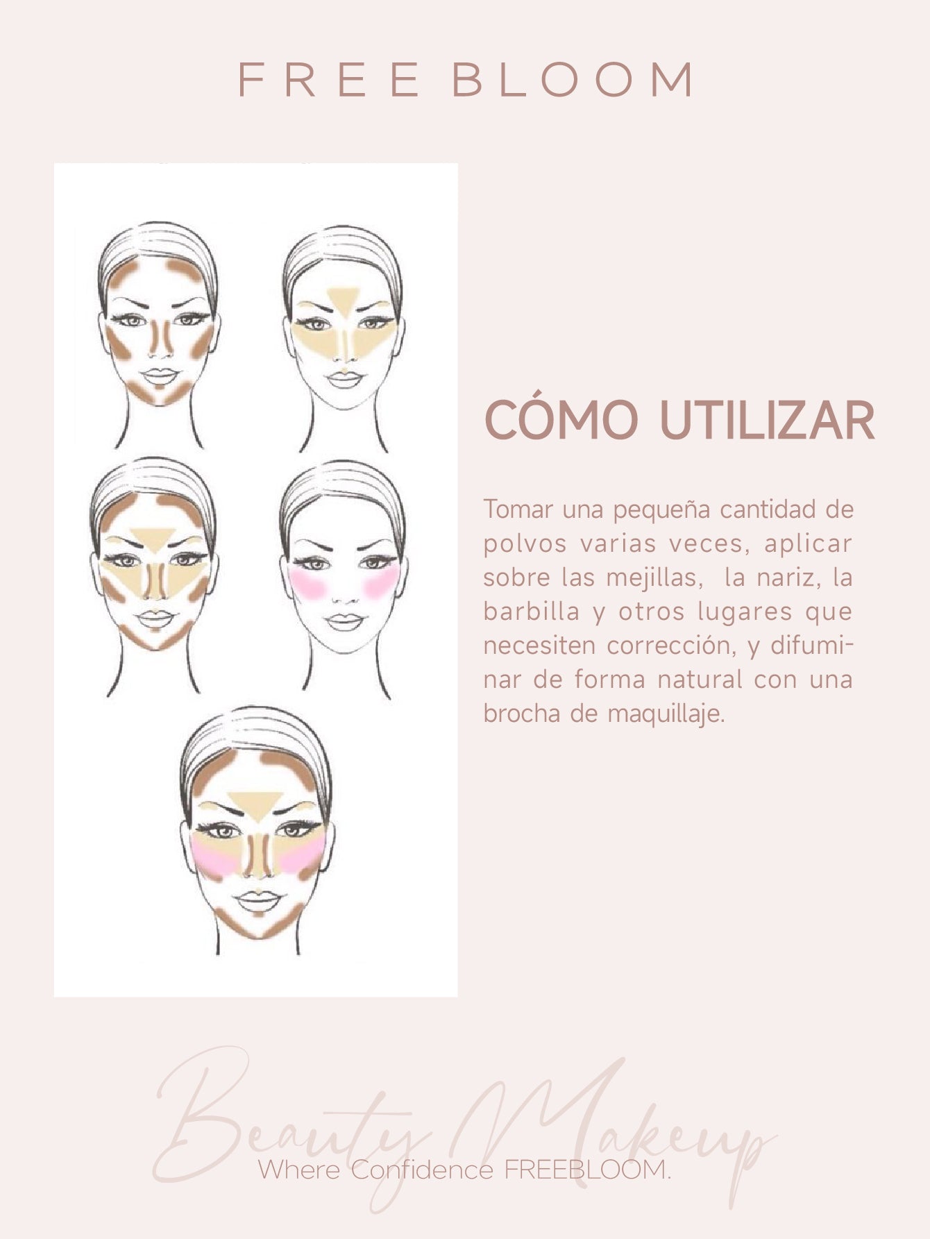 Free Bloom paleta de contorno tridimensional de 6 colores