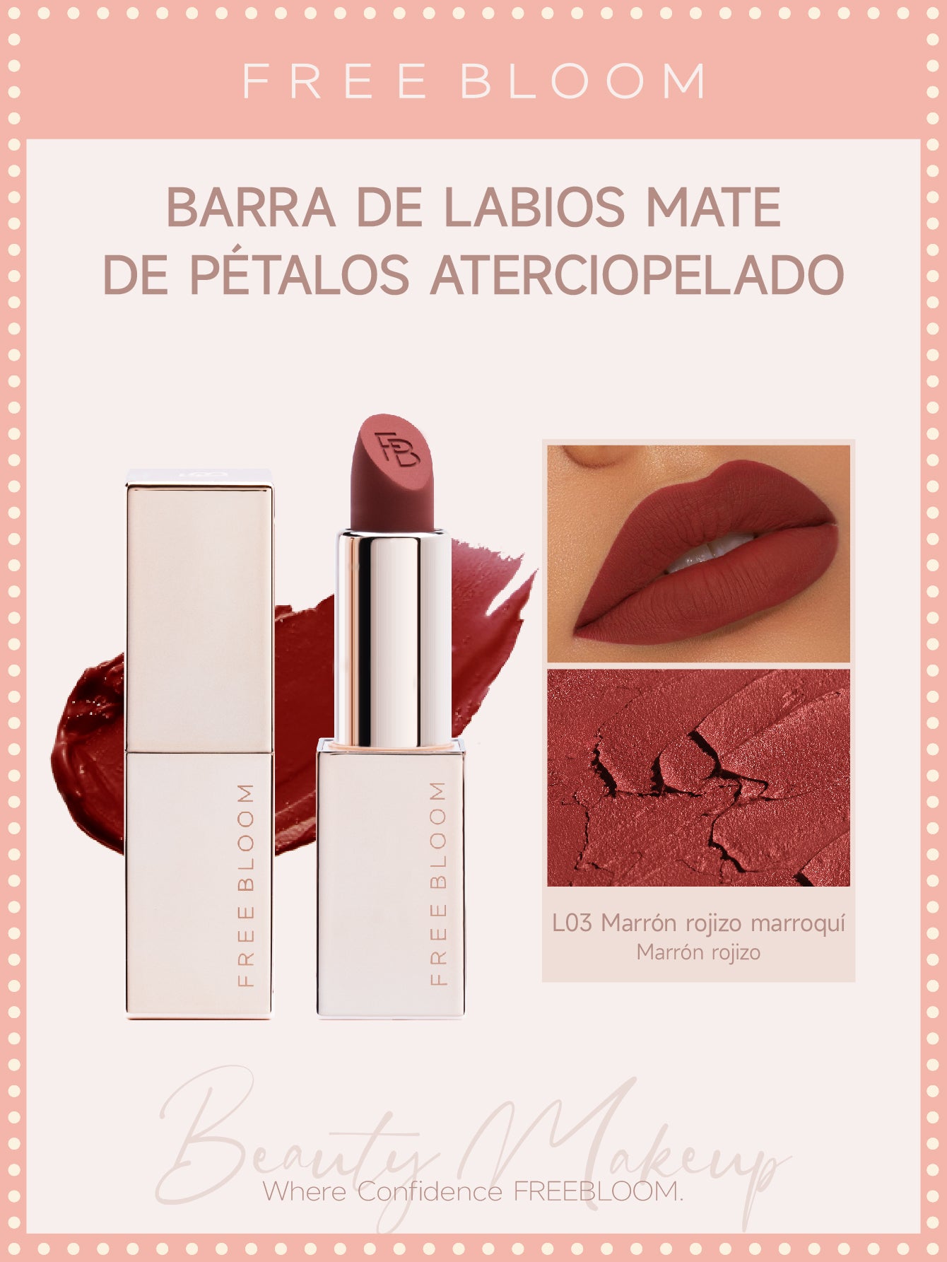 Free Bloom Barra de labios mate de Pétalos aterciopelado