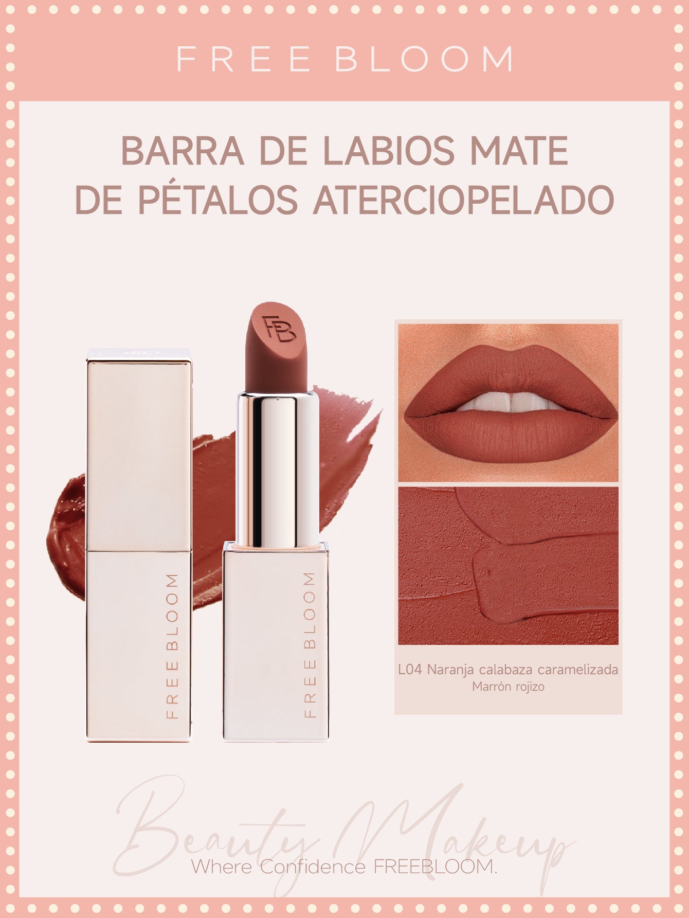 Free Bloom Barra de labios mate de Pétalos aterciopelado