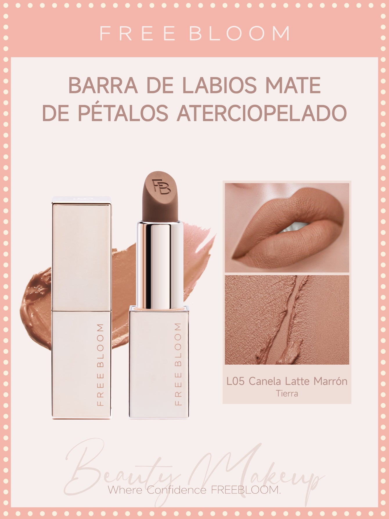 Free Bloom Barra de labios mate de Pétalos aterciopelado