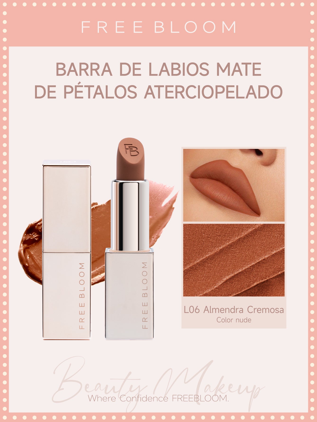 Free Bloom Barra de labios mate de Pétalos aterciopelado