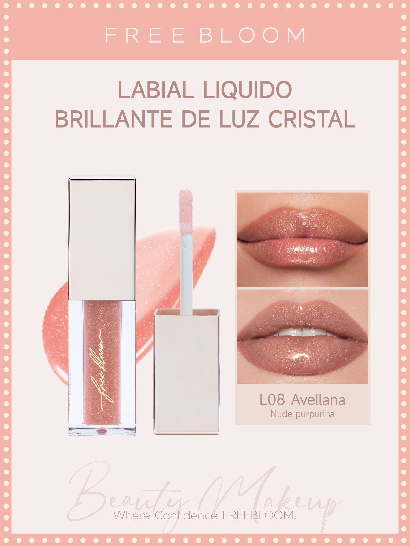 Free Bloom labial liquido brillante de Luz Cristal