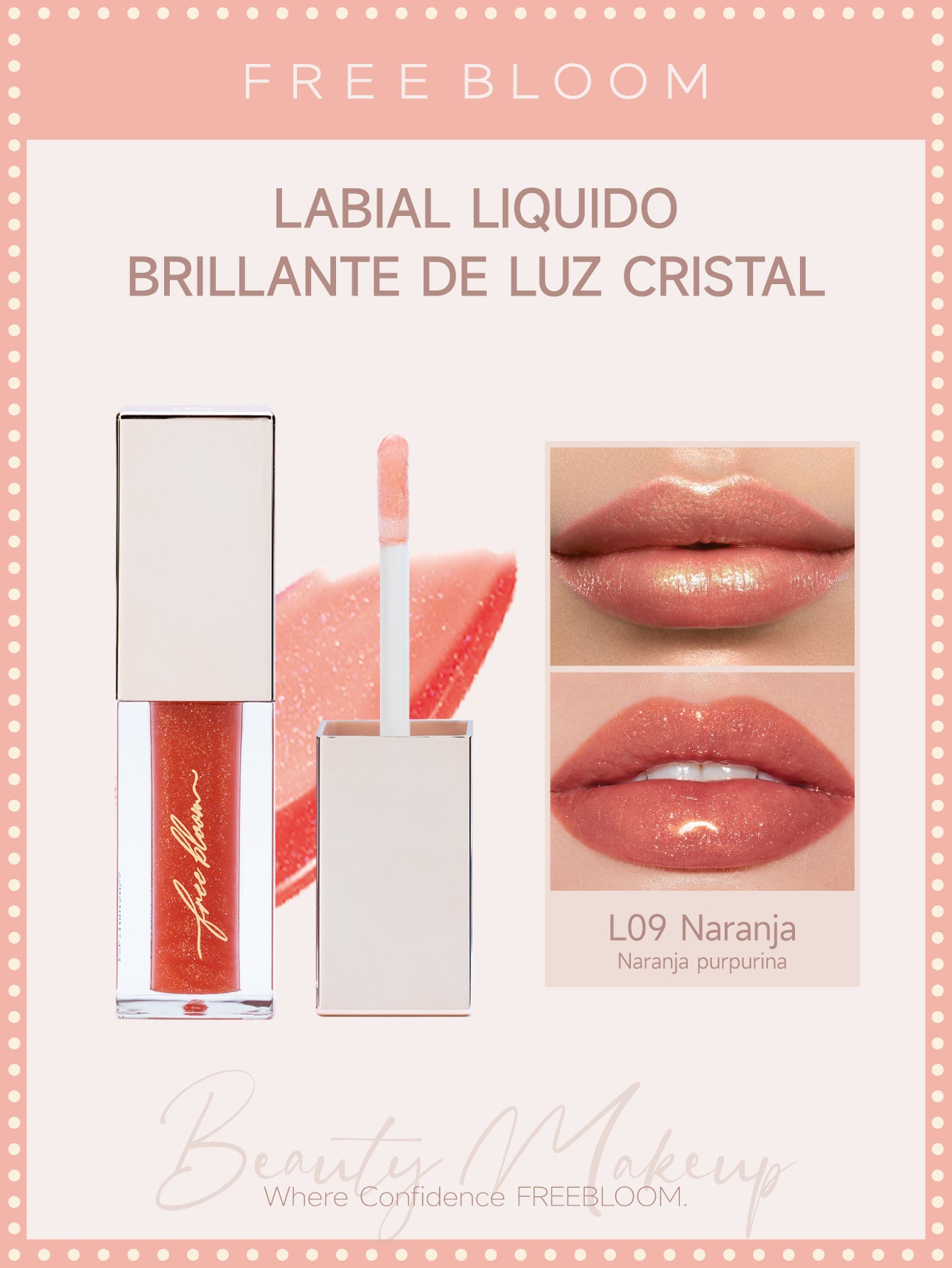 Free Bloom labial liquido brillante de Luz Cristal