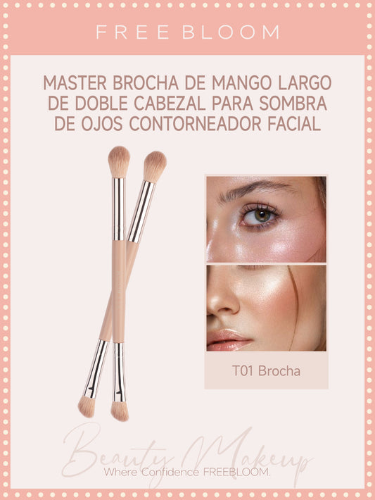 Free Bloom brocha multifunción de doble cabezal，de ojos glamuroso y el contorneado 3D