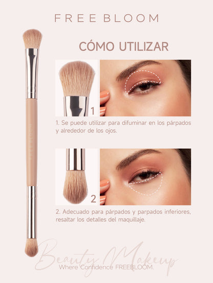 Free Bloom brocha multifunción de doble cabezal，de ojos glamuroso y el contorneado 3D