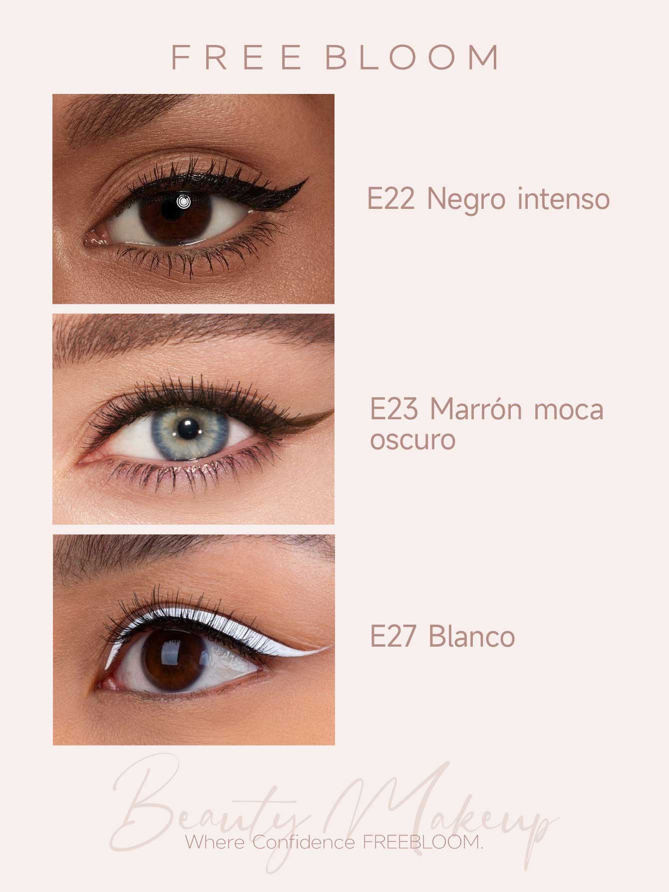 Free Bloom Delineador de ojos fino, resistente al agua y de secado rápido