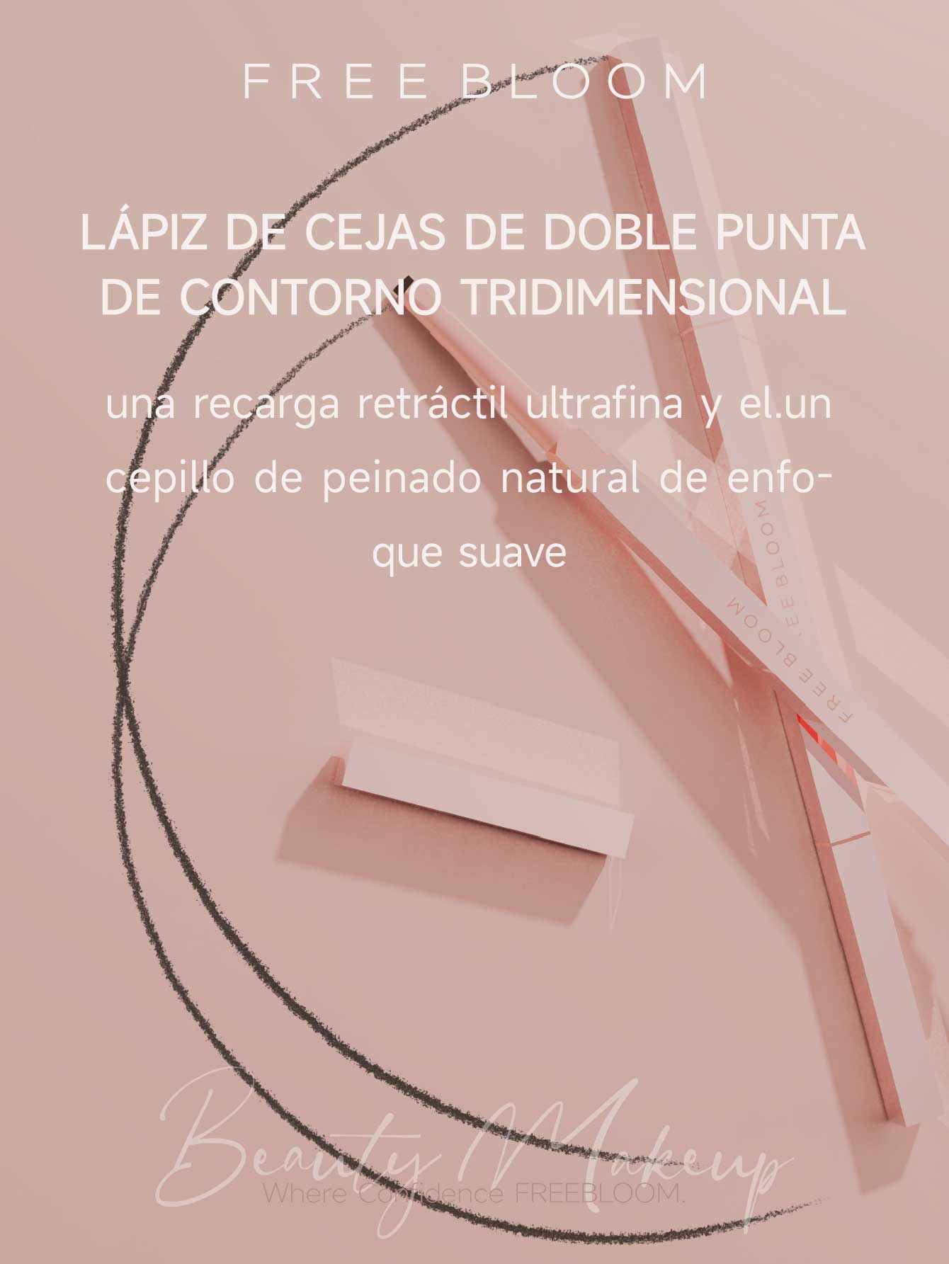 Free Bloom Lápiz de cejas de doble punta  de contorno tridimensional