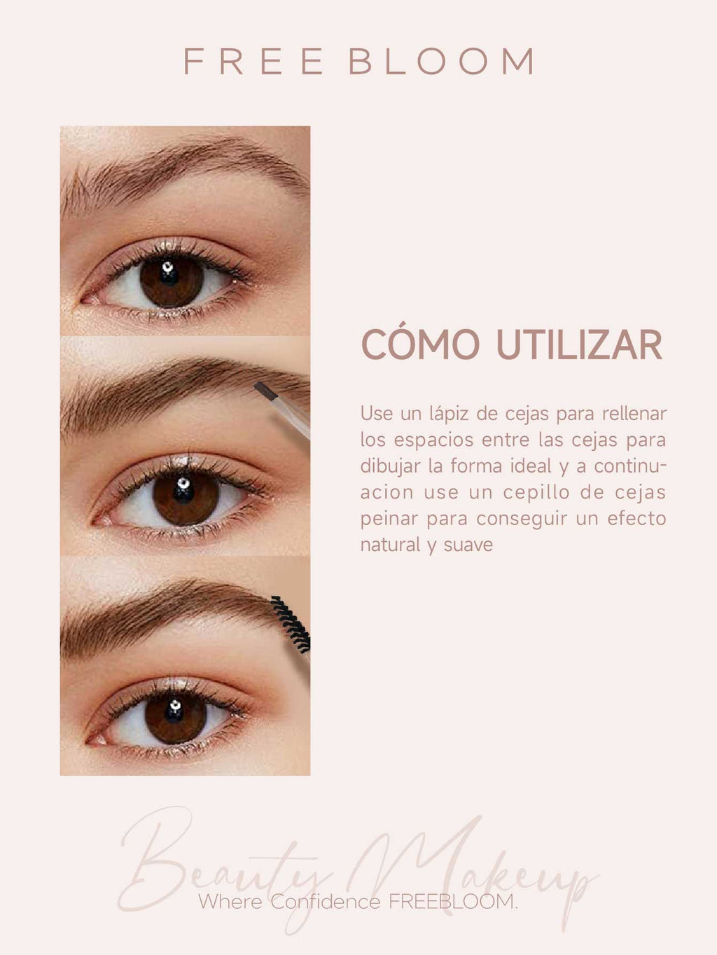 Free Bloom Lápiz de cejas de doble punta  de contorno tridimensional