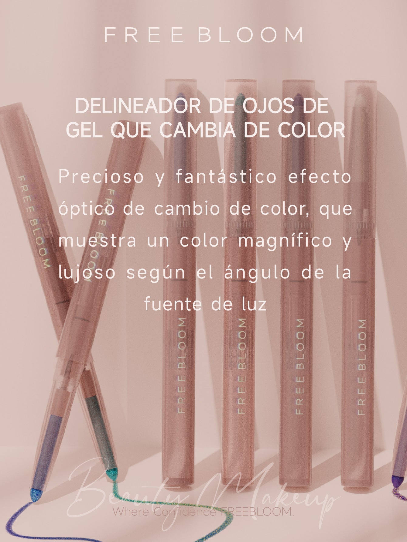 Free Bloom Delineador de ojos de gel que cambia de color