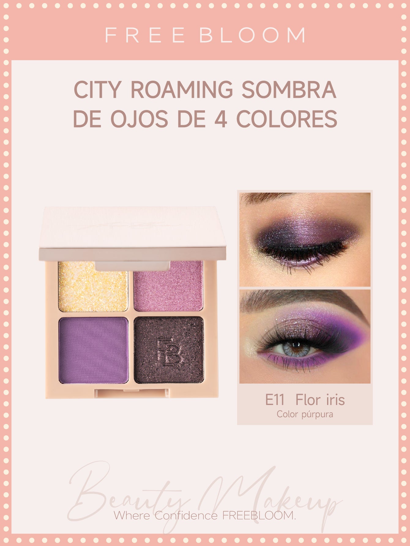 Free Bloom City Roaming Sombra de ojos de 4 colores