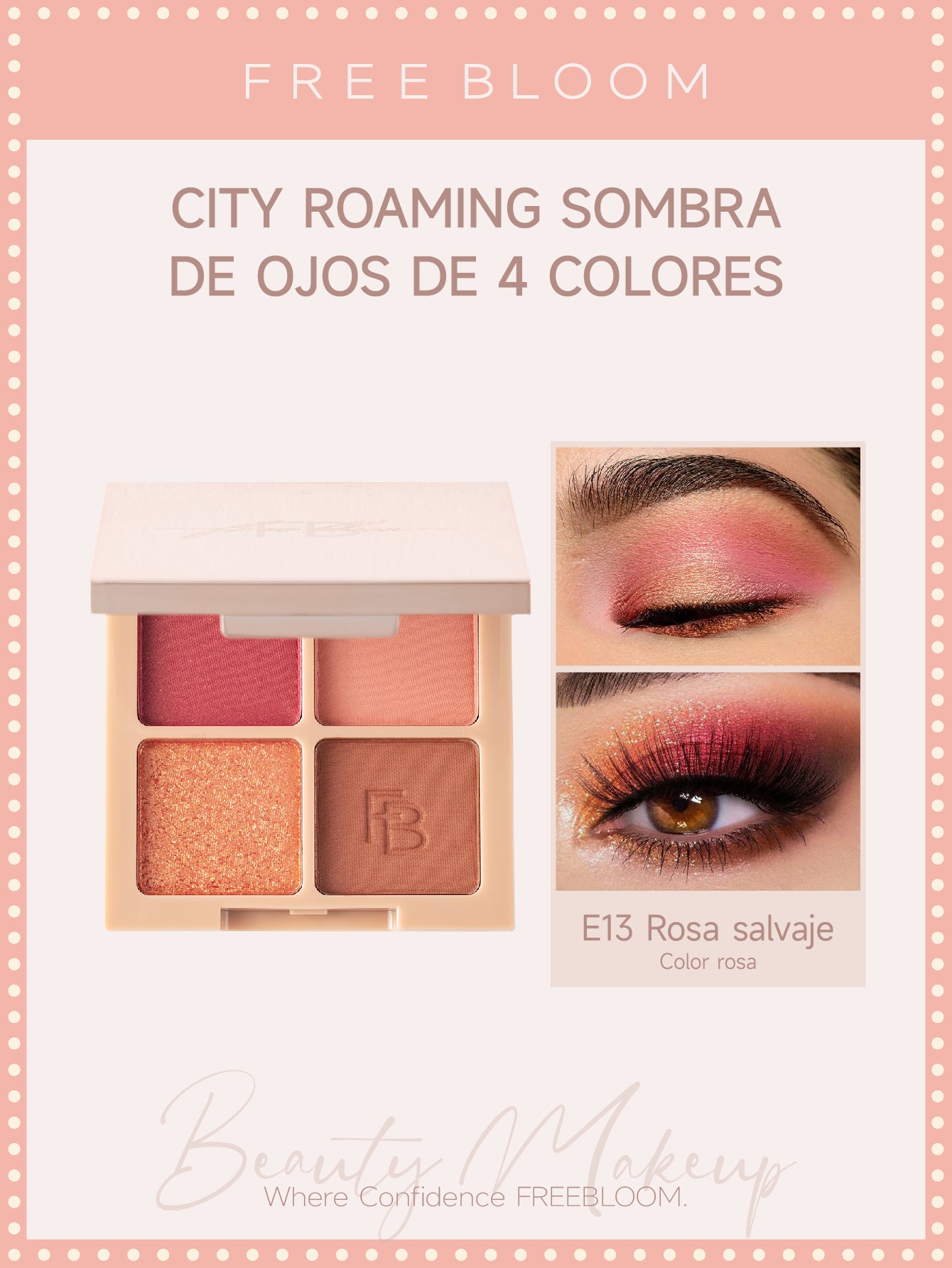 Free Bloom City Roaming Sombra de ojos de 4 colores