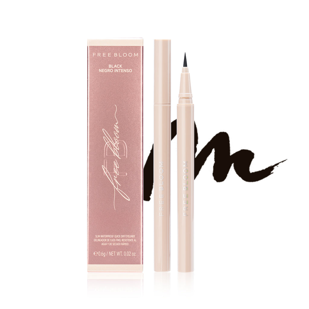 Free Bloom Delineador de ojos fino, resistente al agua y de secado rápido
