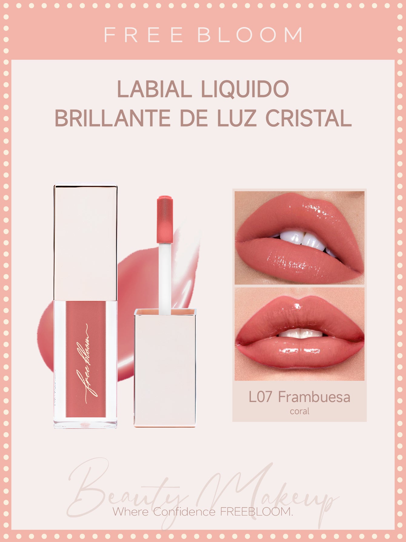 Free Bloom labial liquido brillante de Luz Cristal