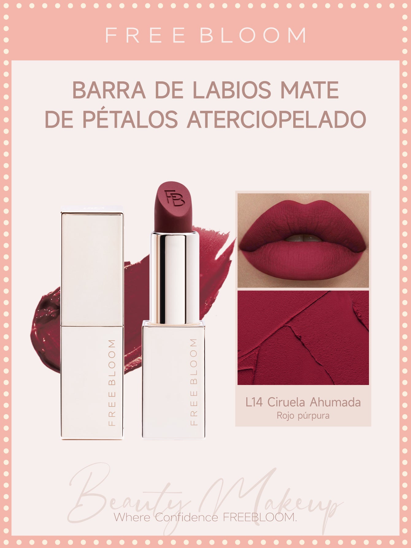 Free Bloom Barra de labios mate de Pétalos aterciopelado