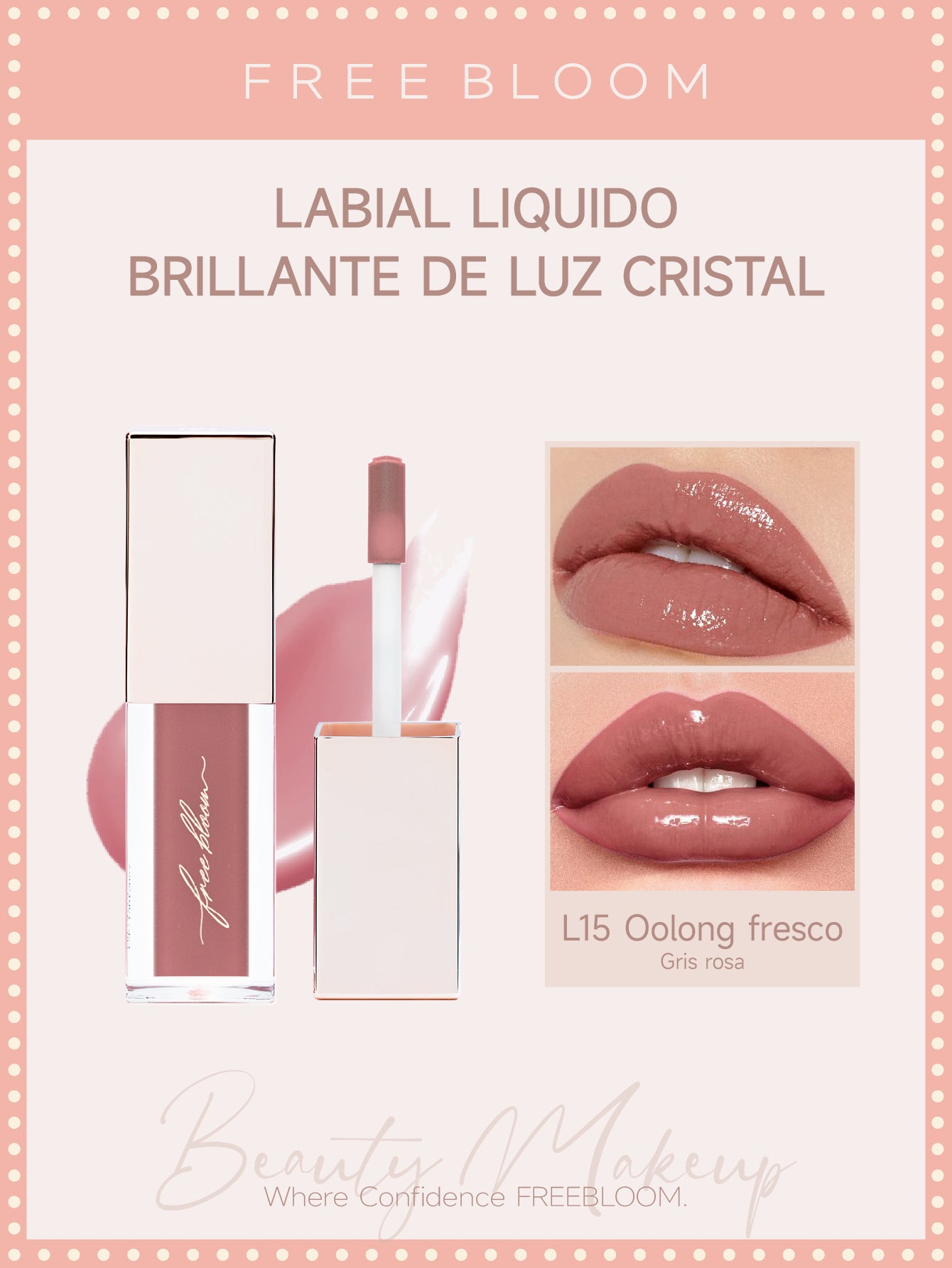 Free Bloom labial liquido brillante de Luz Cristal