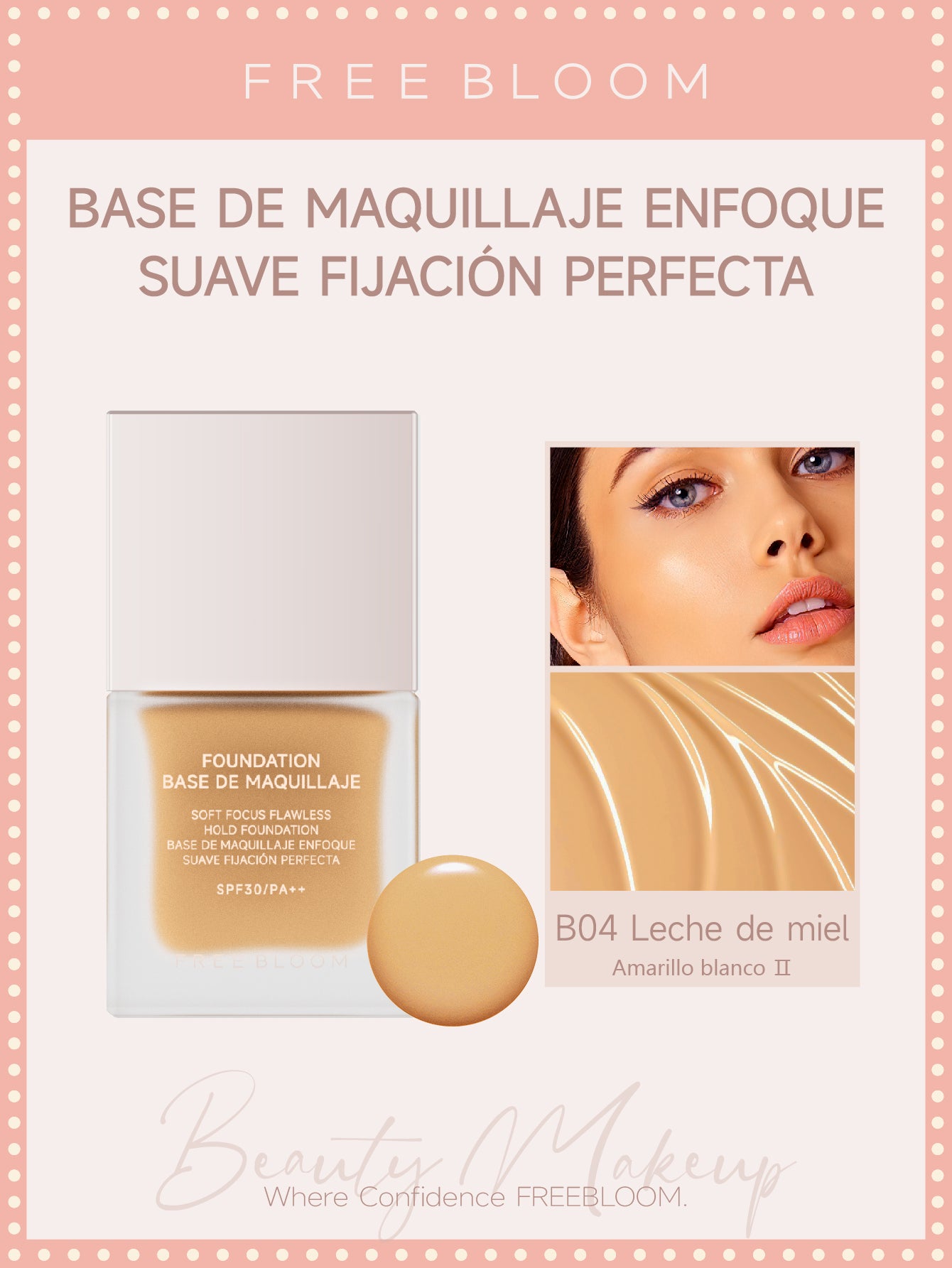 Free Bloom Base de maquillaje Enfoque suave Fijación perfecta