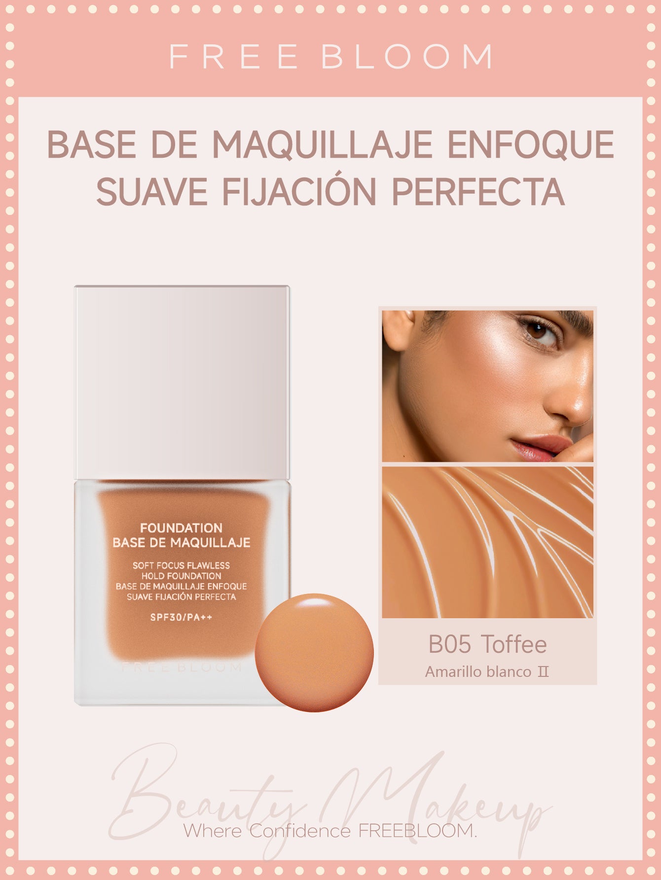 Free Bloom Base de maquillaje Enfoque suave Fijación perfecta