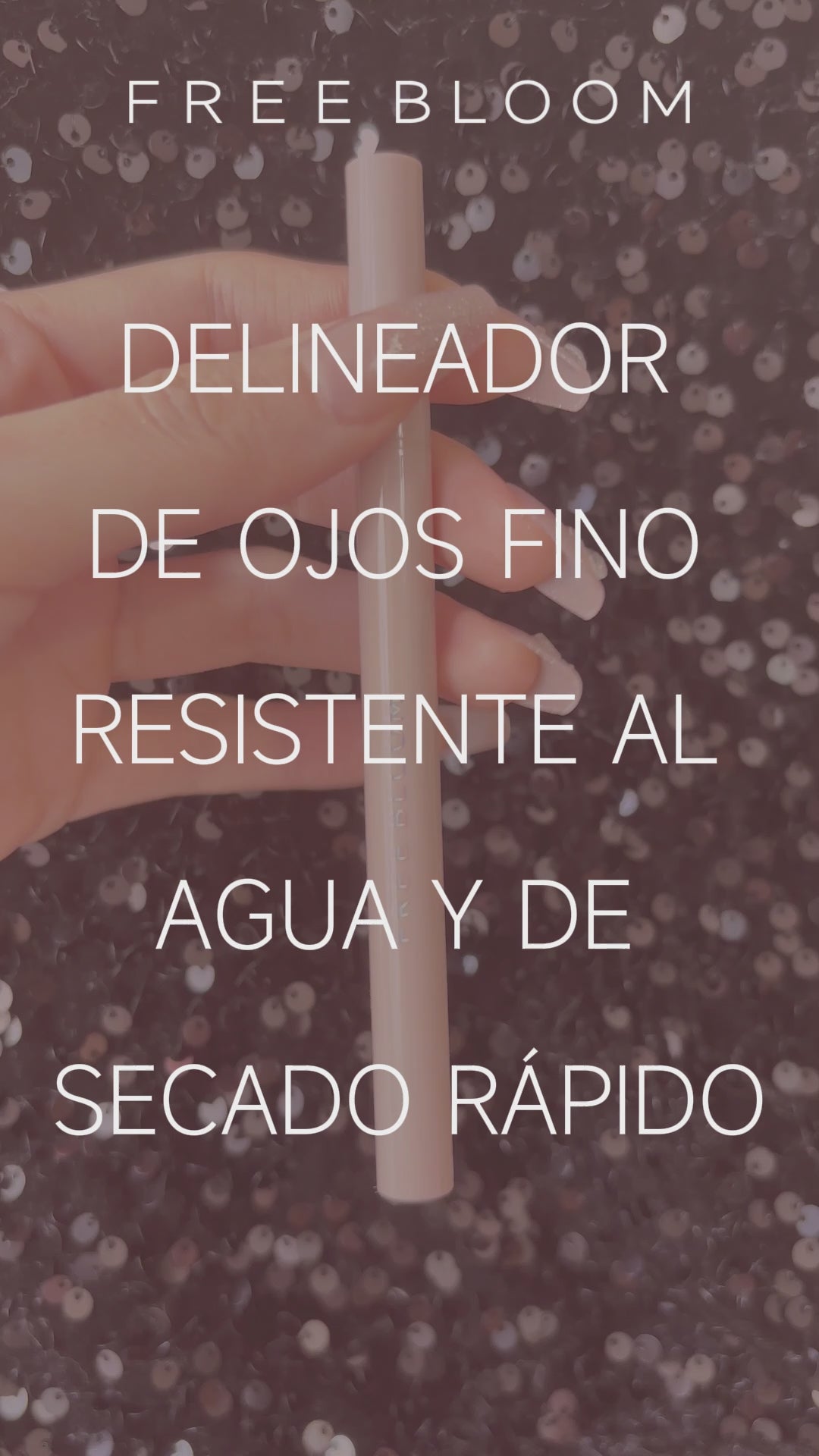 Free Bloom Delineador de ojos fino, resistente al agua y de secado rápido